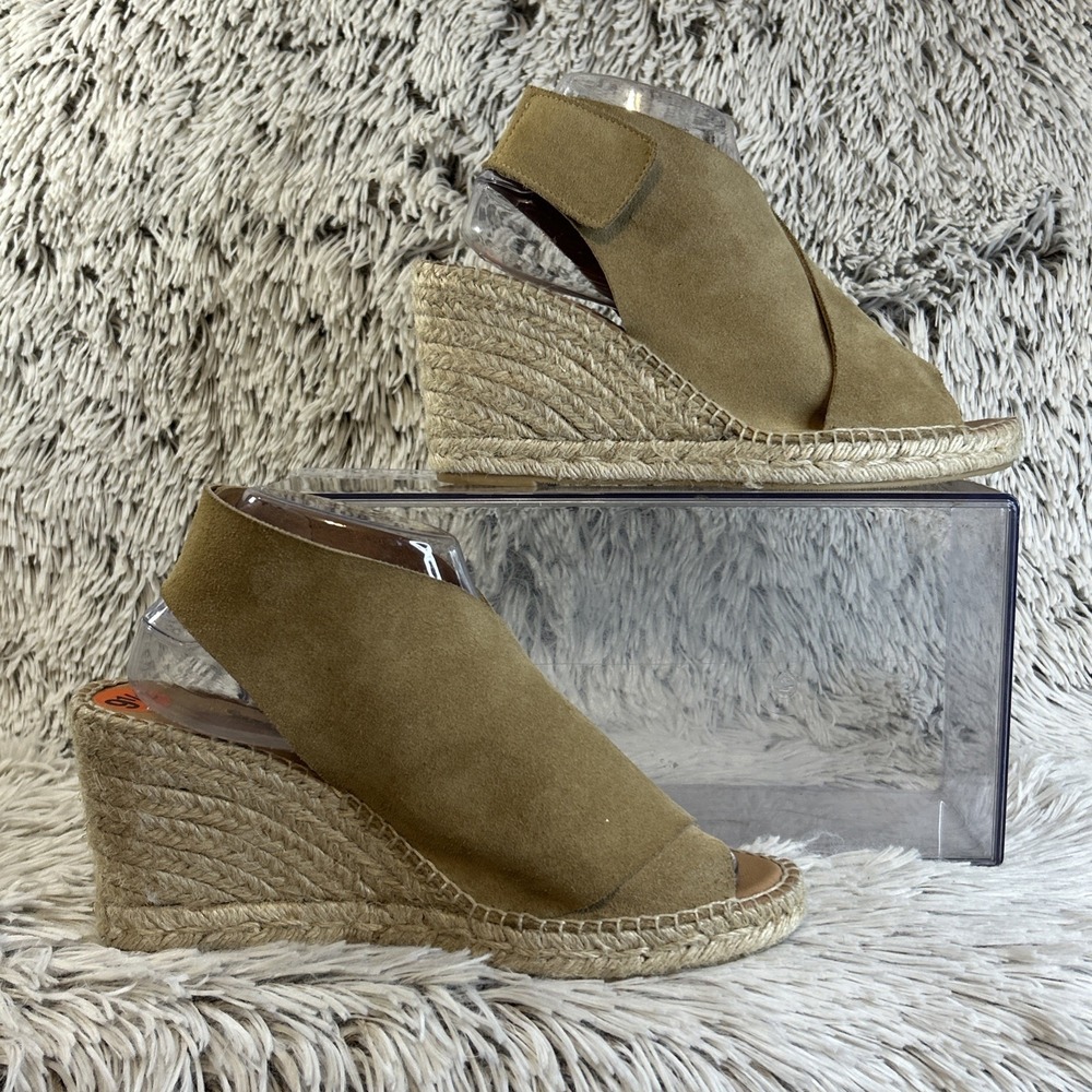 Anthropologie Maypol Womens 9.5 41‎ Espadrille Wedge Sandals Strappy Tan Suede - Picture 3 of 13